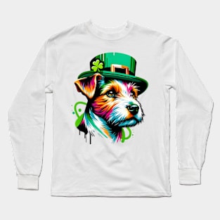 Parson Russell Terrier Enjoys Saint Patrick's Day Long Sleeve T-Shirt